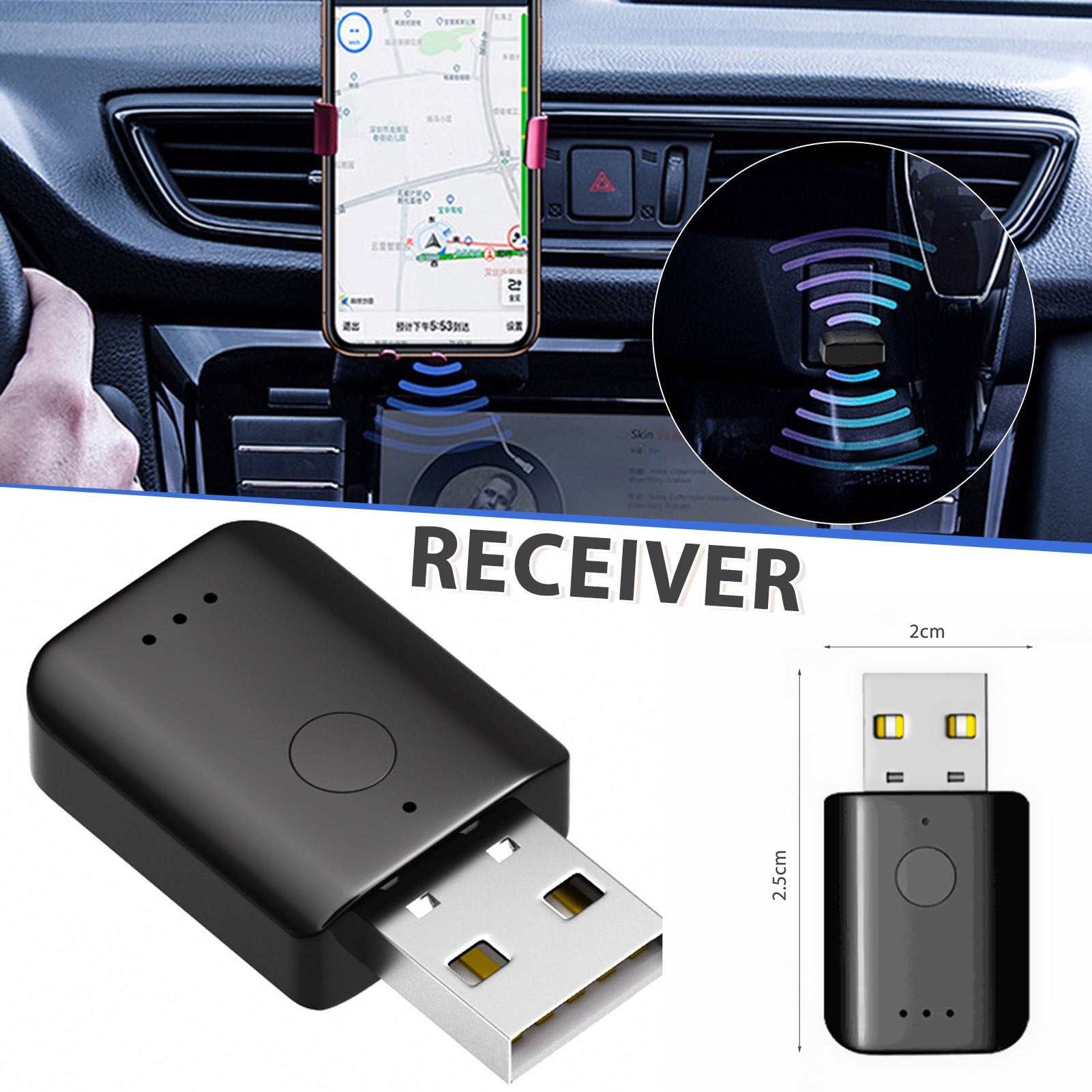 Car Bluetooth 5.1 FM Transmitter Receiver Kit