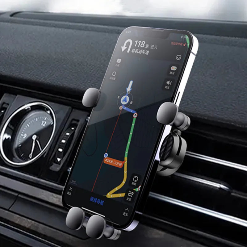 2025 Nouveau 360 °   Support de téléphone rotatif à gravité pour voiture, fixation sur grille d'aération, support de navigation télescopique pour sortie d'air, compatible avec les téléphones de 4,7 à 7 pouces