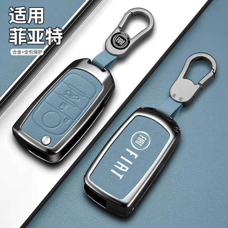 Housse de protection en cuir pour clé télécommande intelligente de voiture, pour FIAT Tipo Toro Nuovo Freedom 500X Doblo Argo Grazie, accessoire de protection de clé pliante