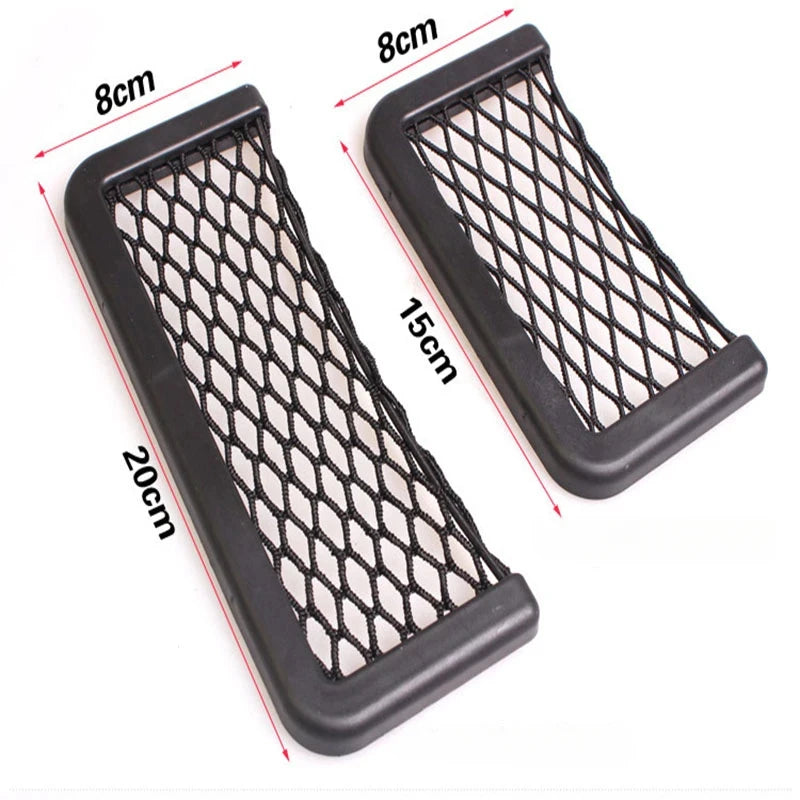 Sac de rangement en maille pour articles divers, côté siège Auto, intérieur arrière, sac de rangement pour téléphone, filet de poche, sac de rangement pour voiture, filets élastiques et flexibles