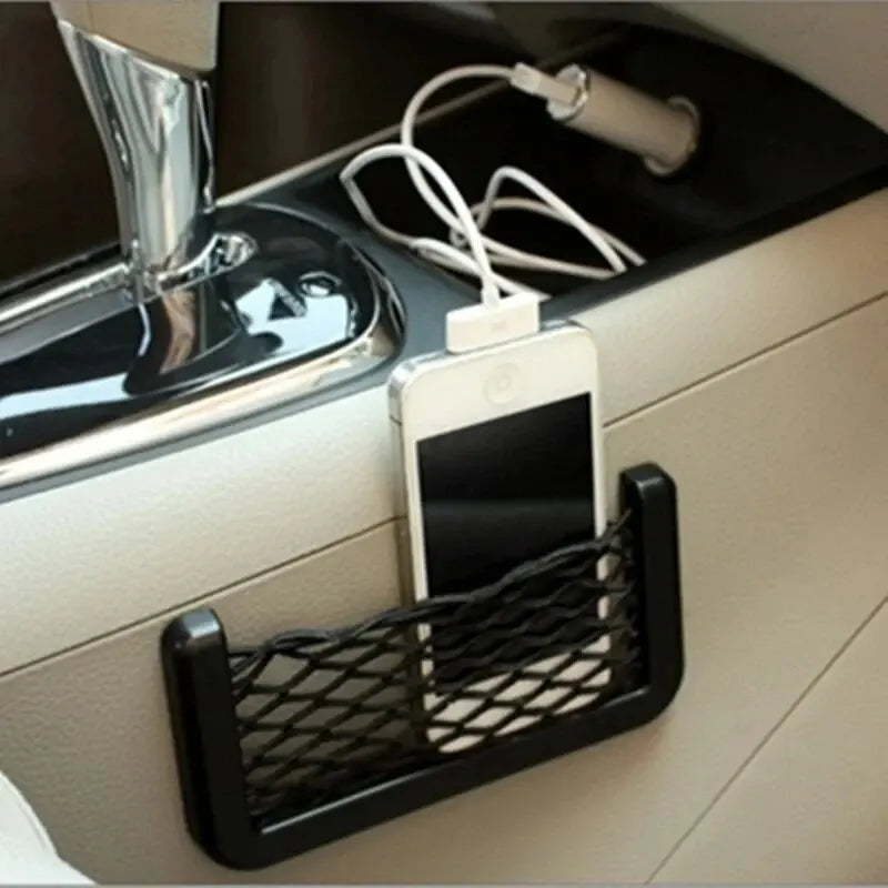 Sac de rangement en maille pour articles divers, côté siège Auto, intérieur arrière, sac de rangement pour téléphone, filet de poche, sac de rangement pour voiture, filets élastiques et flexibles