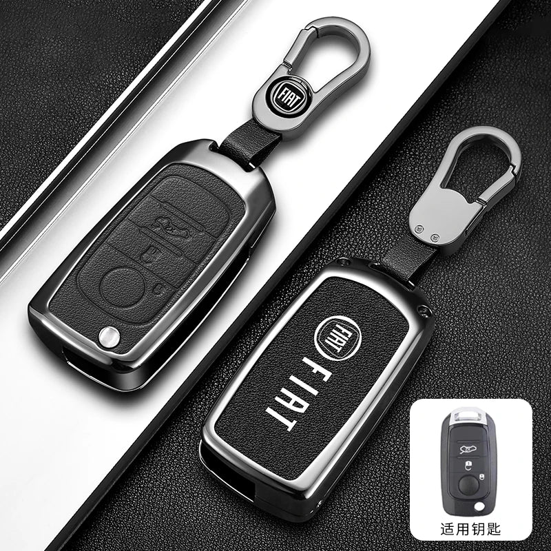 Housse de protection en cuir pour clé télécommande intelligente de voiture, pour FIAT Tipo Toro Nuovo Freedom 500X Doblo Argo Grazie, accessoire de protection de clé pliante