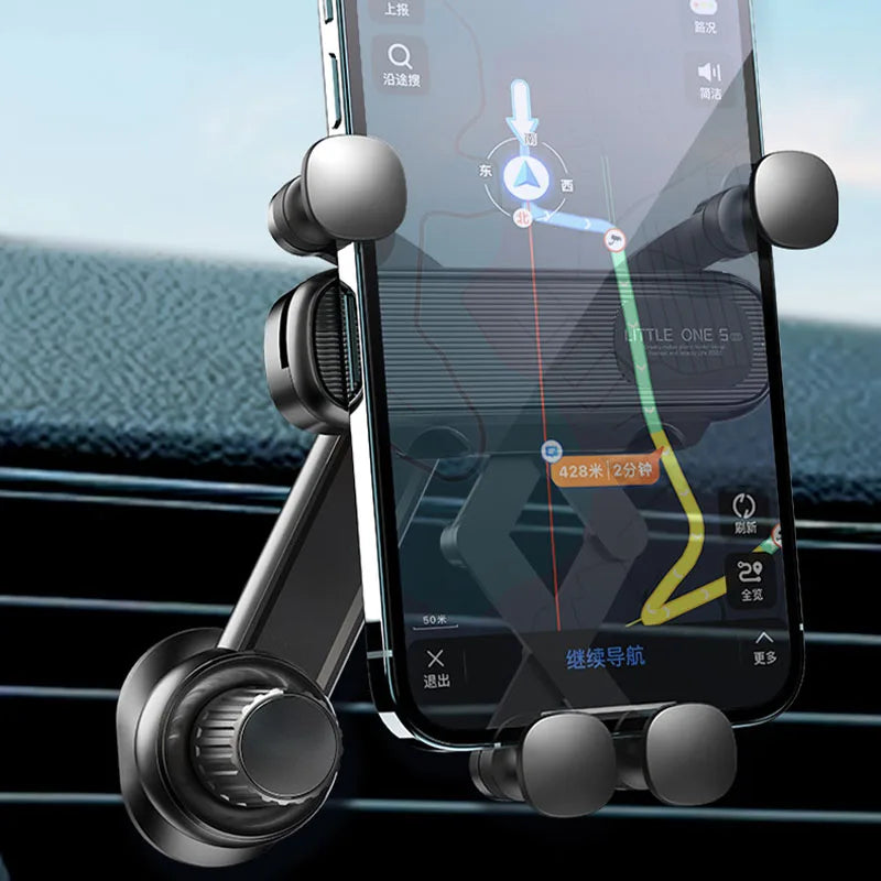 2025 Nouveau 360 °   Support de téléphone rotatif à gravité pour voiture, fixation sur grille d'aération, support de navigation télescopique pour sortie d'air, compatible avec les téléphones de 4,7 à 7 pouces