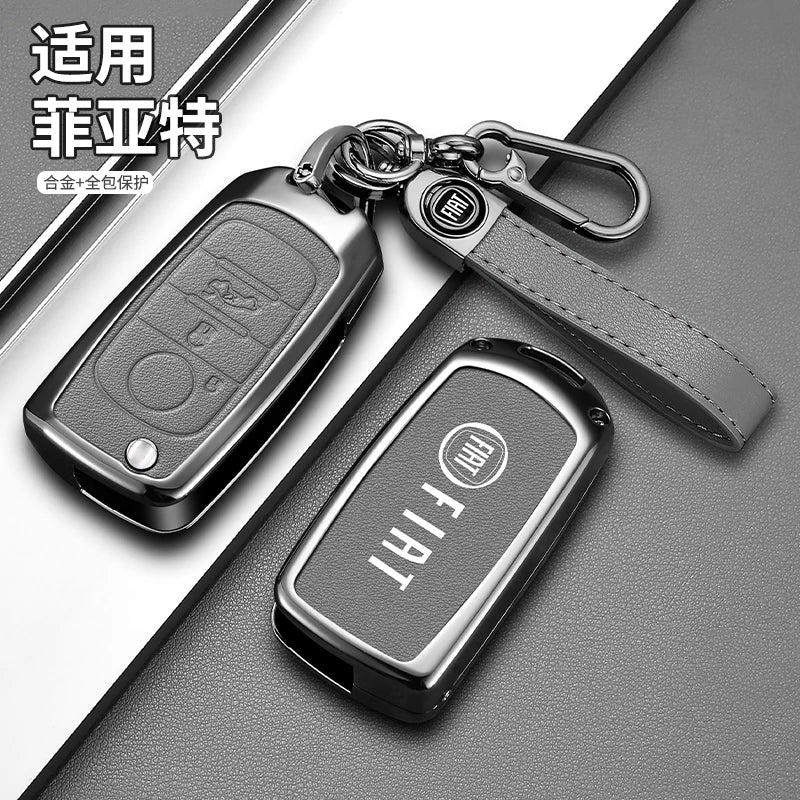 Housse de protection en cuir pour clé télécommande intelligente de voiture, pour FIAT Tipo Toro Nuovo Freedom 500X Doblo Argo Grazie, accessoire de protection de clé pliante