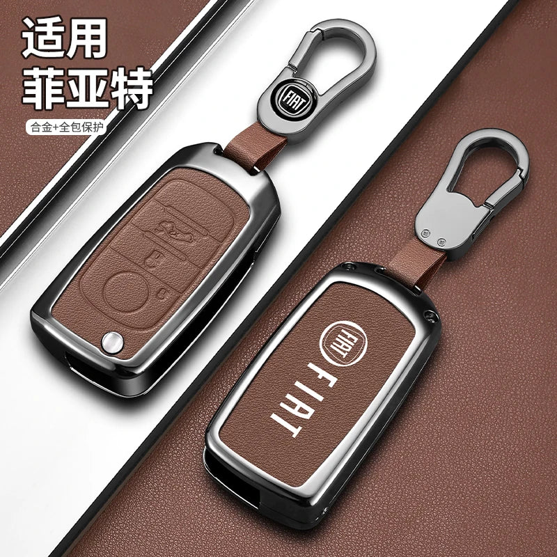 Housse de protection en cuir pour clé télécommande intelligente de voiture, pour FIAT Tipo Toro Nuovo Freedom 500X Doblo Argo Grazie, accessoire de protection de clé pliante