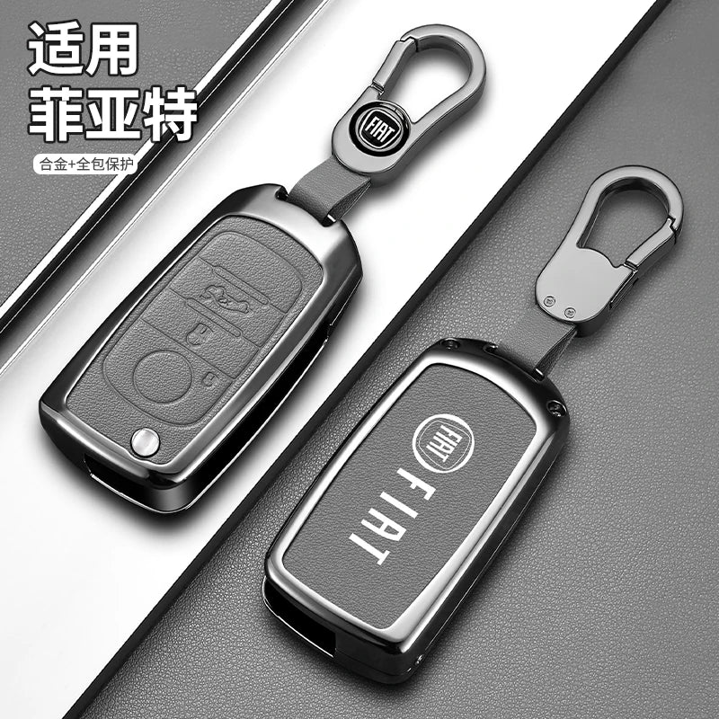Housse de protection en cuir pour clé télécommande intelligente de voiture, pour FIAT Tipo Toro Nuovo Freedom 500X Doblo Argo Grazie, accessoire de protection de clé pliante