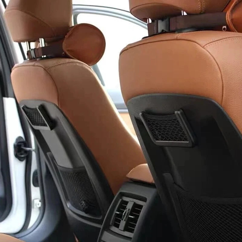 Sac de rangement en maille pour articles divers, côté siège Auto, intérieur arrière, sac de rangement pour téléphone, filet de poche, sac de rangement pour voiture, filets élastiques et flexibles