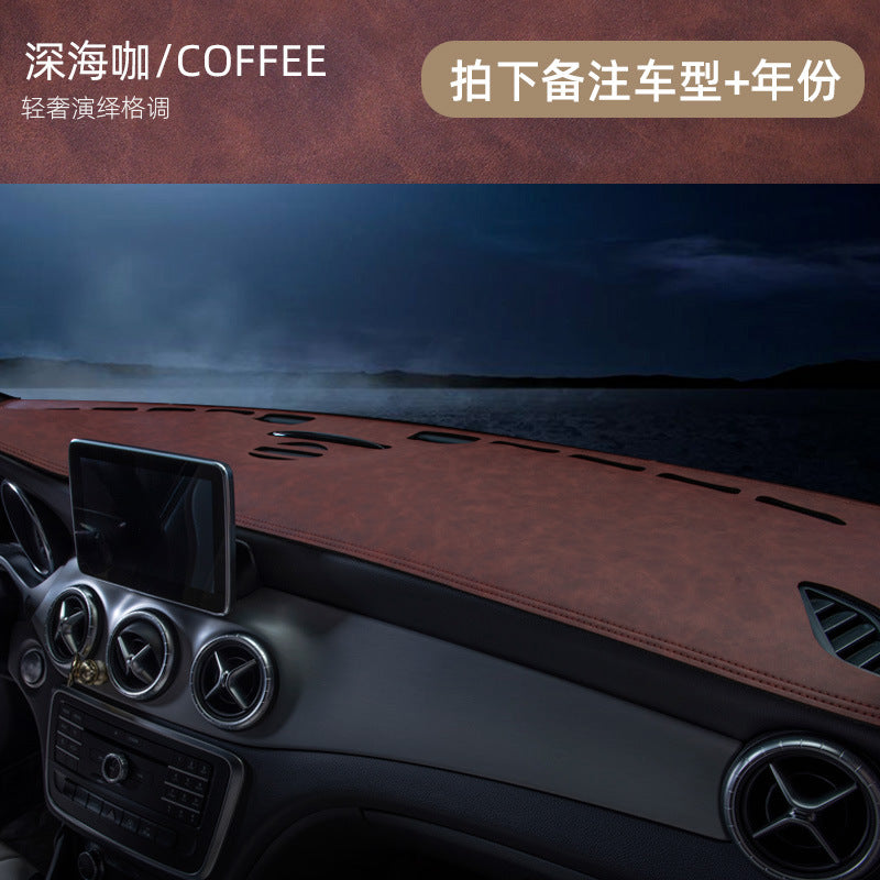 Car Dashboard Sunshade Pad - Leather Interior Accessory